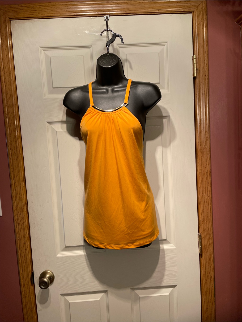 Women’s Sleeveless Halter Tank Top - Orange